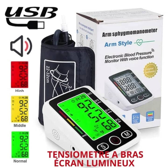 1 LE TENSIOMÈTRE À BRAS À PILE LUMINEUX